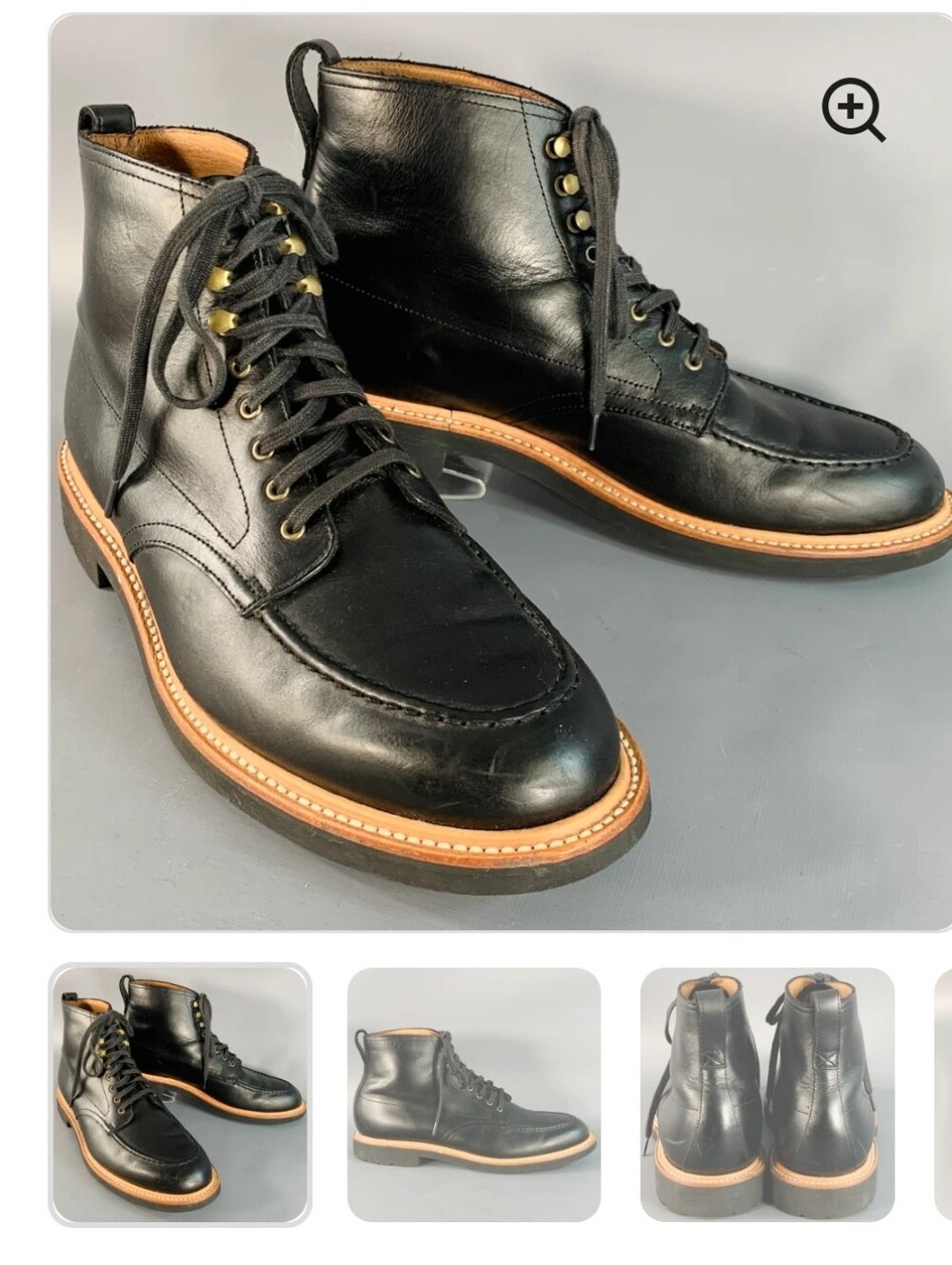 J. Crew Black Leather Kenton Boots with Tan Welt. Sz 9.5